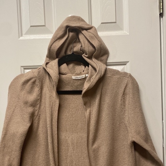 Embossed by Reunited long open front cardigan hoodie size small - Picture 4 of 7